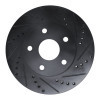 R1 91-97 Toyota Previa Front Right Drilled & Slotted Black Brake Rotor