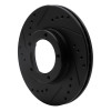 R1 89-08 Toyota Hilux (Mexico) Front Left Drilled & Slotted Black Brake Rotor