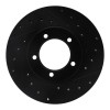 R1 79-83 Toyota Pickup Front Right Drilled & Slotted Black Brake Rotor