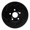 R1 04-09 Toyota Prius Front Right Drilled & Slotted Black Brake Rotor