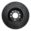 R1 03-11 Cadillac BLS (Mexico) Front Right Drilled & Slotted Black Brake Rotor