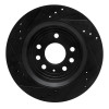 R1 03-11 Cadillac BLS (Mexico) Rear Right Drilled & Slotted Black Brake Rotor