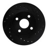 R1 92-95 Toyota Paseo Front Right Drilled & Slotted Black Brake Rotor