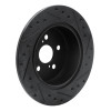 R1 90-93 Toyota Celica Rear Left Drilled & Slotted Black Brake Rotor