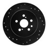 R1 90-93 Toyota Celica Rear Left Drilled & Slotted Black Brake Rotor