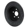 R1 90-93 Toyota Celica Rear Right Drilled & Slotted Black Brake Rotor