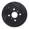 R1 90-91 Toyota Celica Front Right Drilled & Slotted Black Brake Rotor