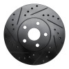 R1 87-91 Lexus ES250 Front Left Drilled & Slotted Black Brake Rotor