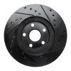 R1 87-91 Lexus ES250 Front Left Drilled & Slotted Black Brake Rotor