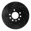 R1 03-11 Cadillac BLS (Mexico) Front Left Drilled & Slotted Black Brake Rotor ECB-65015L