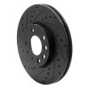 R1 03-11 Cadillac BLS (Mexico) Front Left Drilled & Slotted Black Brake Rotor ECB-65015L