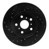 R1 88-93 Toyota Celica Front Right Drilled & Slotted Black Brake Rotor