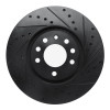 R1 99-10 Chevrolet ASTRA (Mexico) Front Right Drilled & Slotted Black Brake Rotor