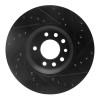 R1 99-10 Chevrolet Zafira (Mexico) Front Left Drilled & Slotted Black Brake Rotor