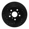 R1 88-93 Toyota Celica Front Left Drilled & Slotted Black Brake Rotor