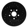 R1 88-93 Toyota Celica Front Left Drilled & Slotted Black Brake Rotor