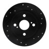 R1 87-92 Chevrolet Nova Rear Right Drilled & Slotted Black Brake Rotor