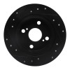 R1 87-92 Chevrolet Nova Rear Right Drilled & Slotted Black Brake Rotor