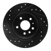 R1 97-08 Chevrolet ASTRA (Mexico) Rear Right Drilled & Slotted Black Brake Rotor