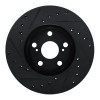 R1 87-87 Toyota Camry Front Right Drilled & Slotted Black Brake Rotor