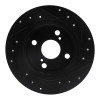 R1 87-92 Chevrolet Nova Rear Left Drilled & Slotted Black Brake Rotor