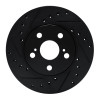 R1 87-87 Toyota Camry Front Left Drilled & Slotted Black Brake Rotor