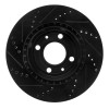 R1 86-86 Saab 9000 Front Right Drilled & Slotted Black Brake Rotor