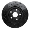 R1 86-89 Toyota Celica Front Right Drilled & Slotted Black Brake Rotor