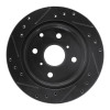R1 84-88 Toyota Cressida Rear Right Drilled & Slotted Black Brake Rotor