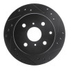 R1 84-88 Toyota Cressida Rear Right Drilled & Slotted Black Brake Rotor