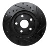 R1 86-89 Toyota Celica Front Left Drilled & Slotted Black Brake Rotor