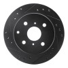 R1 84-88 Toyota Cressida Rear Left Drilled & Slotted Black Brake Rotor