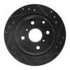 R1 84-88 Toyota Cressida Rear Left Drilled & Slotted Black Brake Rotor