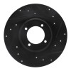 R1 62-80 MG MGB Front Right Drilled & Slotted Black Brake Rotor