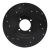 R1 62-80 MG MGB Front Right Drilled & Slotted Black Brake Rotor