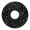 R1 63-79 Austin Healey Sprite Front Right Drilled & Slotted Black Brake Rotor
