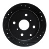 R1 83-84 Toyota Cressida Rear Right Drilled & Slotted Black Brake Rotor