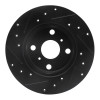 R1 84-88 Chevrolet Nova Front Right Drilled & Slotted Black Brake Rotor