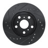 R1 83-86 Toyota Camry Front Right Drilled & Slotted Black Brake Rotor