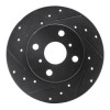 R1 83-90 Toyota Tercel Front Left Drilled & Slotted Black Brake Rotor