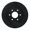 R1 16-22 Nissan NP300 Frontier (Mexico) Front Right Drilled & Slotted Black Brake Rotor