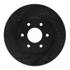 R1 16-22 Nissan NP300 Frontier (Mexico) Front Left Drilled & Slotted Black Brake Rotor