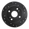 R1 79-81 Toyota Celica Rear Right Drilled & Slotted Black Brake Rotor
