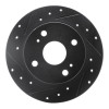R1 79-81 Toyota Celica Rear Left Drilled & Slotted Black Brake Rotor