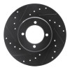 R1 72-82 Toyota CORONA Front Left Drilled & Slotted Black Brake Rotor