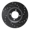 R1 72-82 Toyota CORONA Front Left Drilled & Slotted Black Brake Rotor
