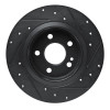 R1 19-26 Mercedes-Benz A220 Rear Left Drilled & Slotted Black Brake Rotor