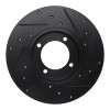 R1 79-81 Toyota Celica Front Left Drilled & Slotted Black Brake Rotor