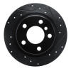 R1 12-18 BMW 120i (Mexico) Rear Right Drilled & Slotted Black Brake Rotor