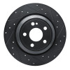 R1 20-25 Mercedes-Benz GLE350 Rear Right Drilled & Slotted Black Brake Rotor